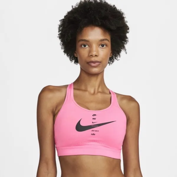 Nike Swoosh Dri-Fit Training Running Vibrant Pink Sports Bra Size Small - Image 2