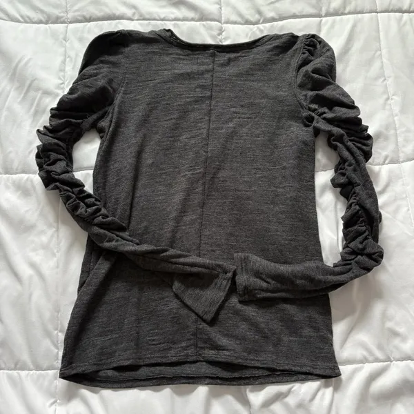 Free People We The Free Gray‎ Long Sleeve Top Blouse Womens Size XS Hippie Boho - Image 6