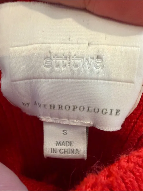 Ett:twa by Anthropologie Red Sweater in Size Small with Tie Waist - C11-266 - Image 2