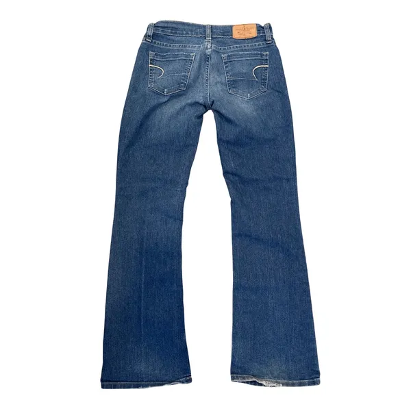 American Eagle Low Rise Y2K Bootcut Jeans Medium Wash Blue Denim Size 4 Reg - Image 4