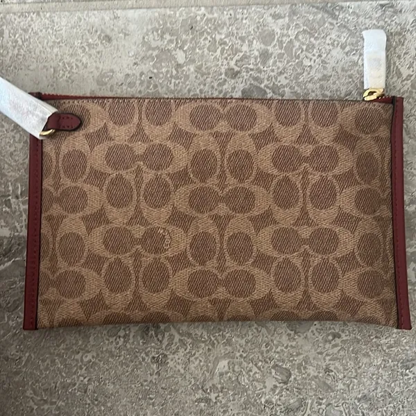 Coach Polished Pebble Leather Restored Day Tote in Brass/Brick Red, New +DustBag - Image 7