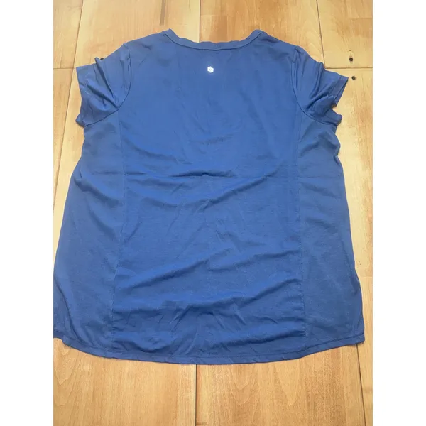 Tangerine Blue‎ V Neck Everyday Saturday Lotus Yoga Athletic T Shirt Top L - Image 4