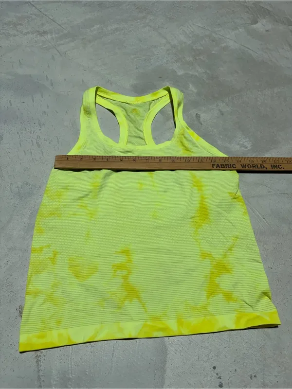 Lululemon Neon Yellow Tie-Dye Racerback Tank Top swiftly tech 6 - Image 7