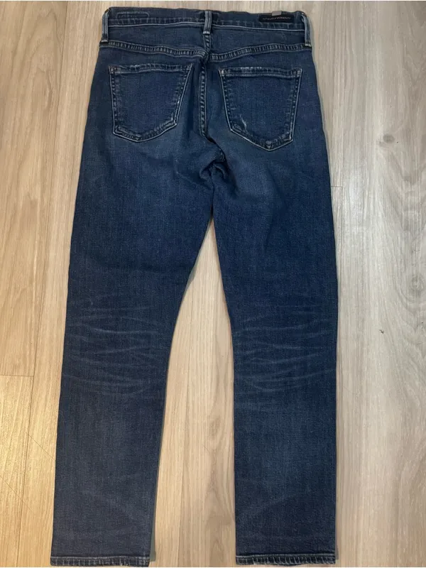 Citizens of Humanity Elsa Mid-Rise Skinny Crop Jeans dark wash ripped size 24 - Image 5