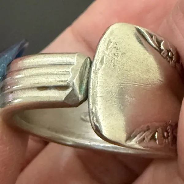 Vintage 1940 “Camilia” Sugar Spoon Ring Size 9 - Image 13