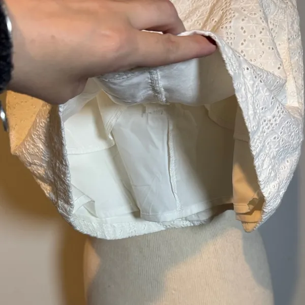 Amanda Uprichard Ivory Textured Skort 100% cotton - Image 3