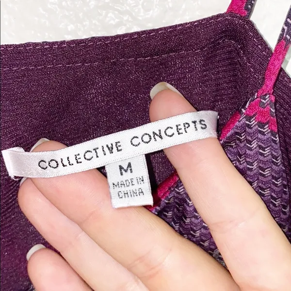 Collective Concepts Chevron Purple Pink & Grey Tank Dress - Image 7