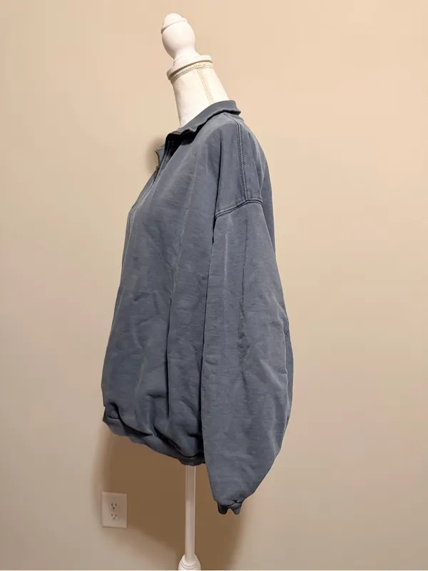 Skims Boyfriend Fleece Slouchy Turtleneck Pullover Sweatshirt In Gray size small - Image 8