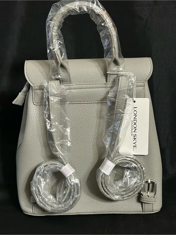 London Skye Women's Grey Top-Handle Backpack Travel Bag - Image 5