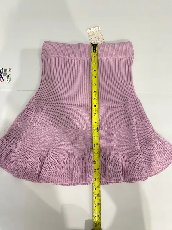Free People Pink Ribbed Knit Flare Mini Skirt Women’s XS Boho Coquette - Image 5