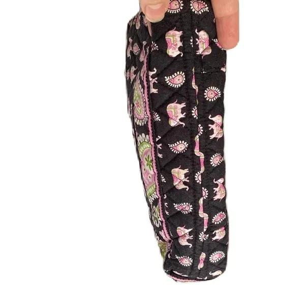 Vera Bradley Elephant Print Black Pink Purse Handbag‎ Paisley Vintage Shoulder - Image 11