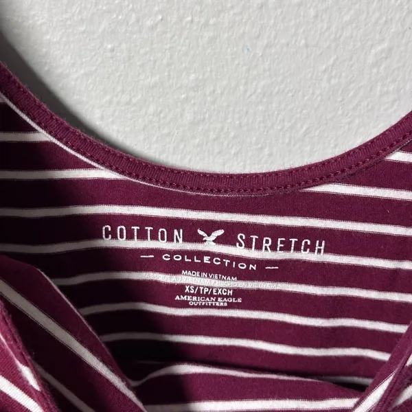 American‎ Eagle Women Cotton Stretch stripe crop top XS - Image 5