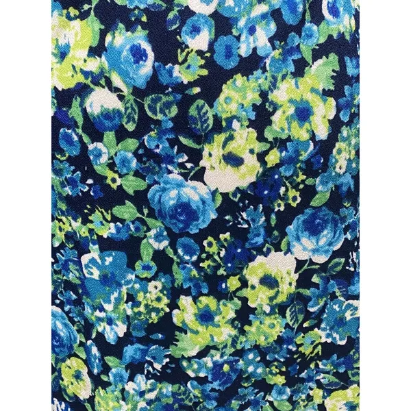 Vtg 90s size L Floral blue green white stretchy ruffle hem skirt feminine retro - Image 6