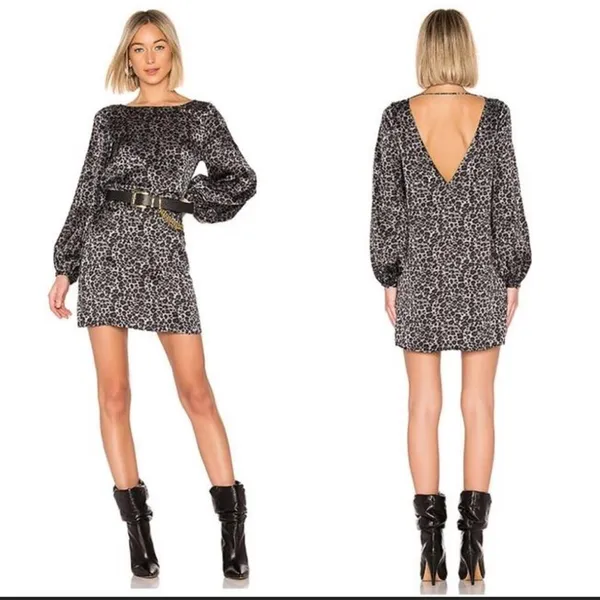 Equipment Femme Women's Zipporah Short‎ Silk Dress in Silver Steel Multi - Image 2