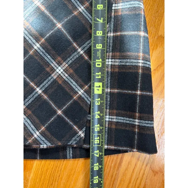 Hollister Ultra High-Rise Plaid Mini Skirt Black Brown White Size M Wrap Front - Image 4