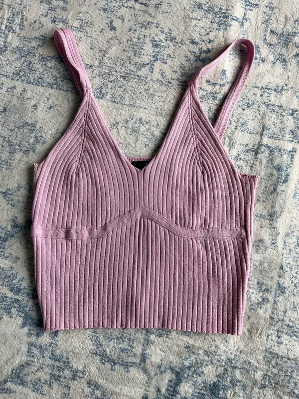 Lulus Pink ribbed tank top - Image 3