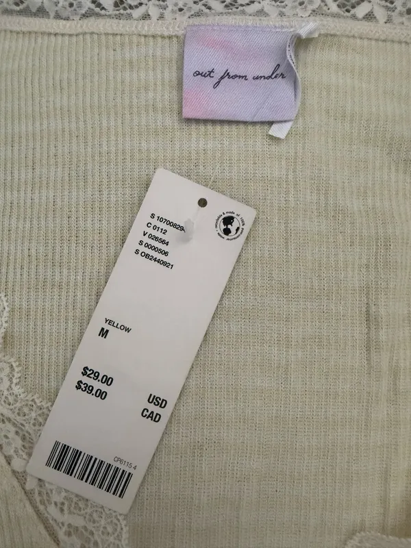 Urban Outfitters Out From Under Diana Plunging Lace Trim Cap Sleeve Top - Image 4