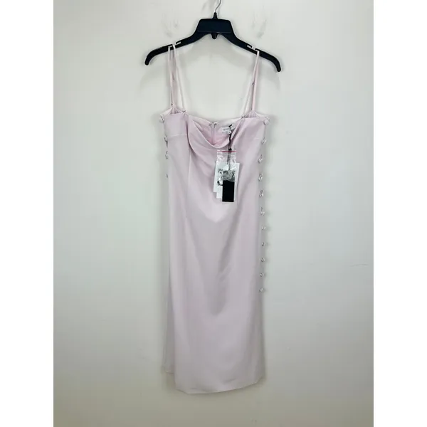 Gianni Bini Caelynn Bell Tori Dress Midi Crepe Side Cutout Light Ballet US 8 NWT - Image 6