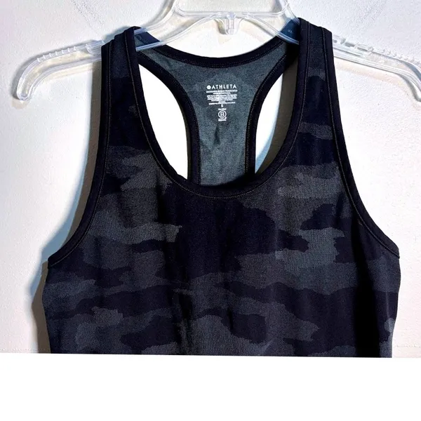 Athleta Speedlight Camo Racerback Tank Black Grey Women's Size Small‎ - Image 3