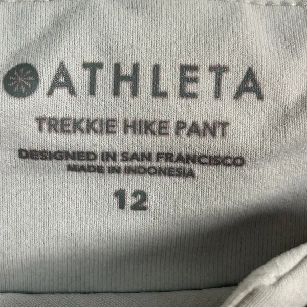 Athleta‎ Trekkie Hike Pant Womens 12 Light Gray Adjustable Leg Outdoor Hiking - Image 6