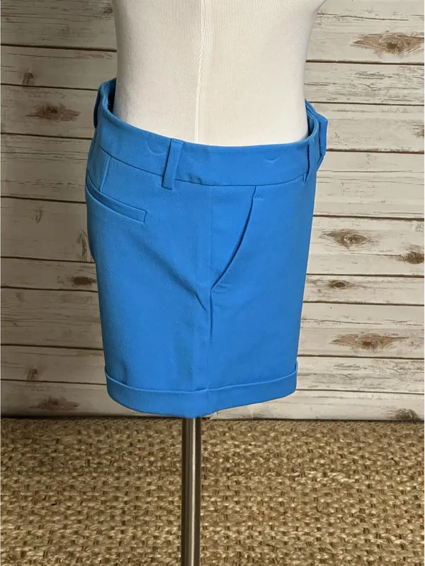 crosby. Harry turquoise blue mid-rise cuffed shorts Size 6 classic tailored - Image 2