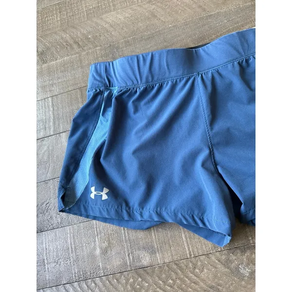 Under‎ Armour Women's Blue 3" Speed Pocket Running Shorts Size Large - Image 2