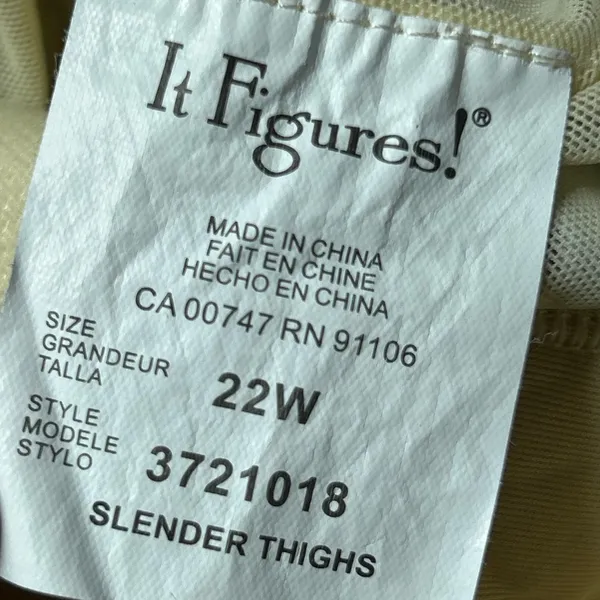 Vtg It Figures Slender Thighs One Piece Swimsuit Blue White Dress Women Sz 22w. - Image 7