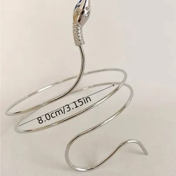 Chic Vintage Inspired Simple Snake-Shaped Silver‎ Plated Zinc Alloy Armband - Image 7