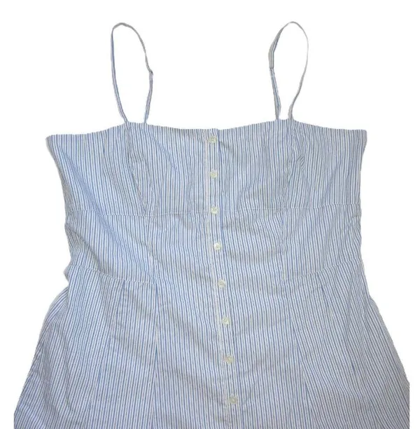 NWT J.Crew Button-down Cotton Poplin Maxi in White Royal Blue Stripe Dress 12 - Image 3