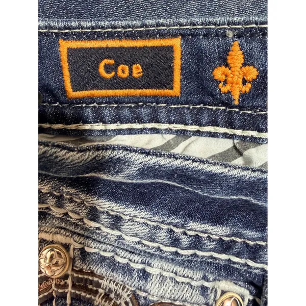 Rock Revival Jeans Coe Bootcut Embellished Women's 29 Blue Denim Y2K Cotton - Image 3