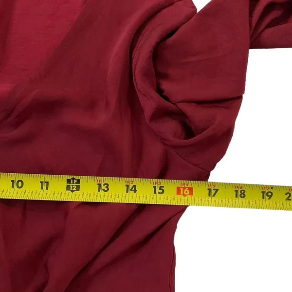 Express Women Size Medium Dress Maroon Long Sleeve Ruffle Hem | 6-967 - Image 5