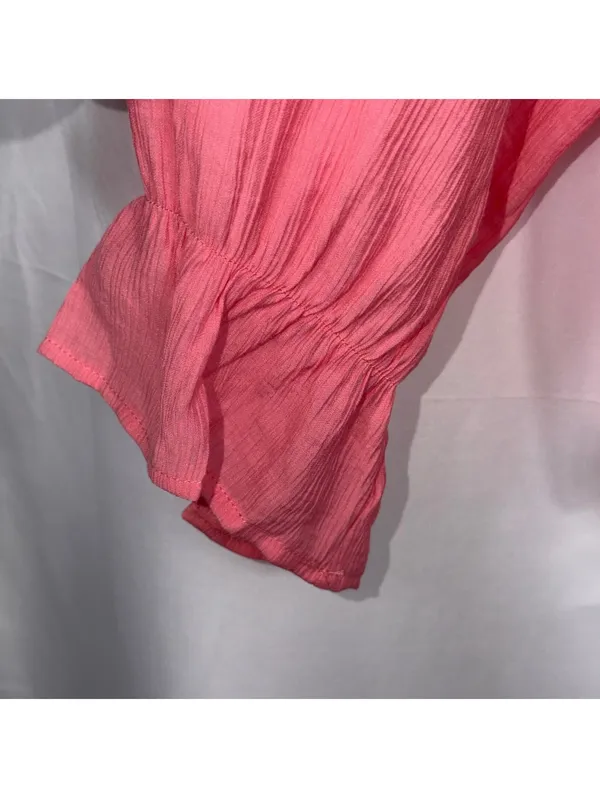 Pink Ruffle Sleeve Button Down Top 1X NWOT Size XL - Image 4