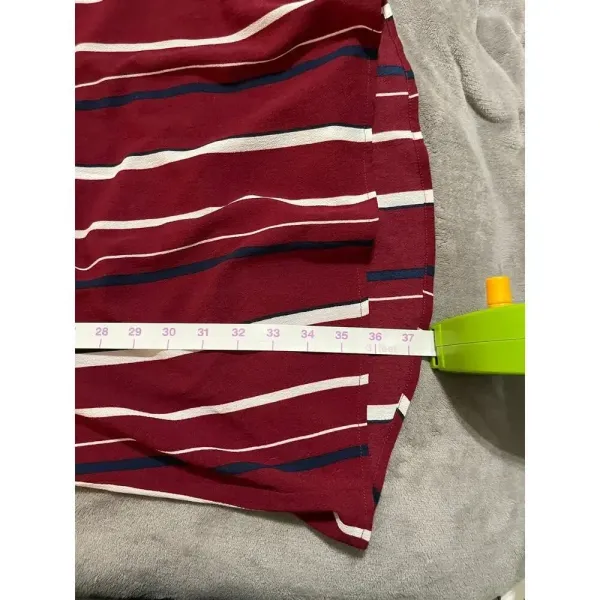 NWT Janette Plus Blouse Long Sleeve Striped Maroon White‎ Navy SZ XL - Image 6