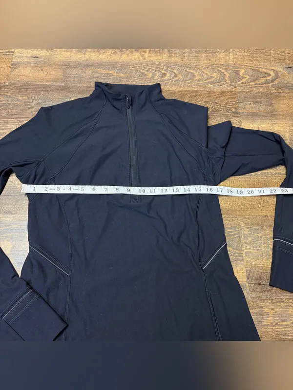 Lululemon Fresh Tracks 1/2 Zip Pullover Top Women's 10 Black Running Jacket Soft - Image 6