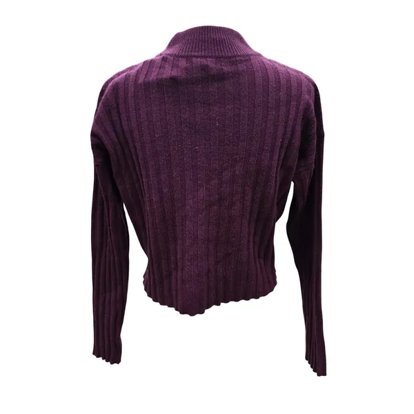 Madewell NWT Mockneck Ribbed Wool Blend‎ Cropped Sweater Plum Purple NM625 XS - Image 6