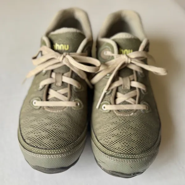 Ahnu Numentum Women Olive Green Mesh Suede Hiking Shoes Vibram Sole 1019233 Sz 8 - Image 12