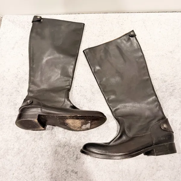 Frye MELISSA BUTTON BACK ZIP BOOT 3470835 Black Tall Leather Size 6.5 - Image 3