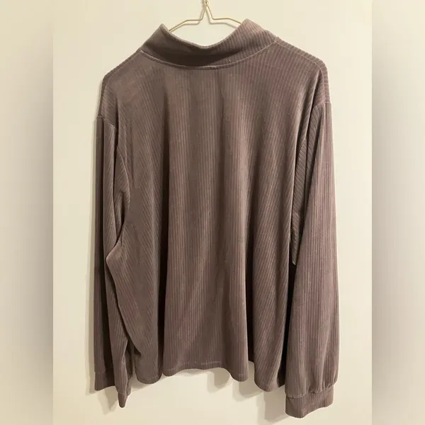 Livi Quarter Zip Pullover Velour Sweatshirt Women‎ size 26/28 active athleisure - Image 7