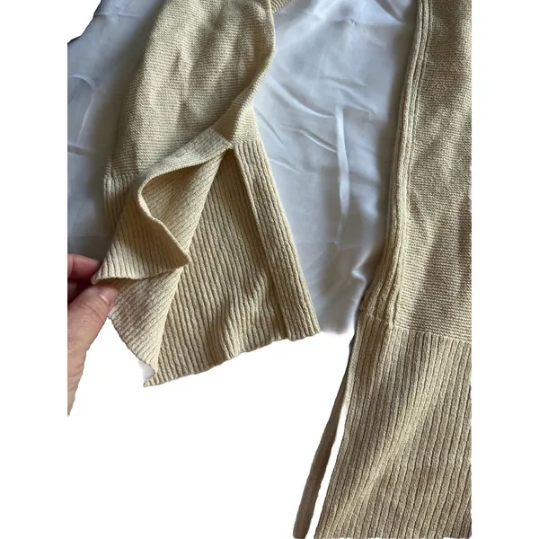 Free People Sweater Criss Cross Tunic V-Neck Long Sleeve Cream Size L - Image 5