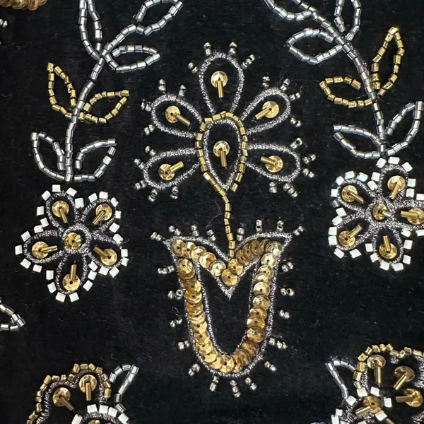 Free People Bohemian Witchy Nashville Nights Beaded Velvet Bag Black NWT Evening - Image 14