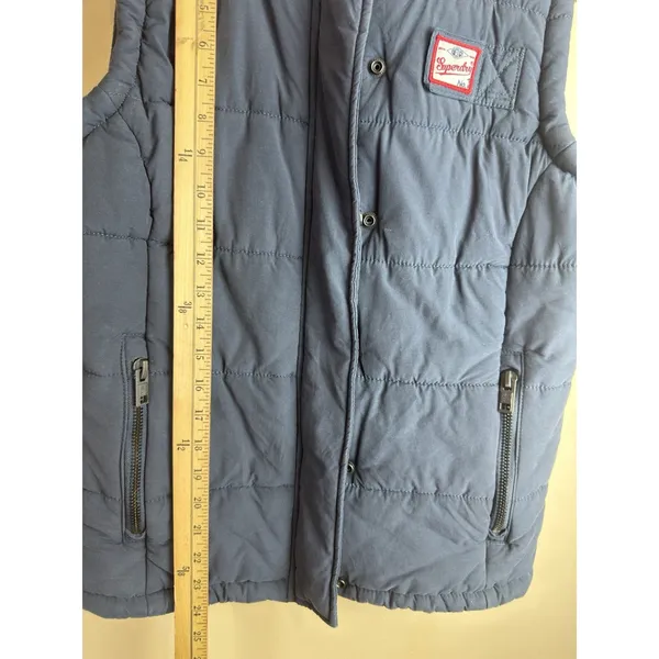 Superdry Blue Padded Gilet Women’s Size S Full Zip Casual Outdoor Vest - Image 12