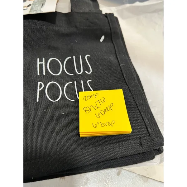 (2) Rae Dunn Small Canvas Black Hocus Pocus Tote Bag NWT - Image 6