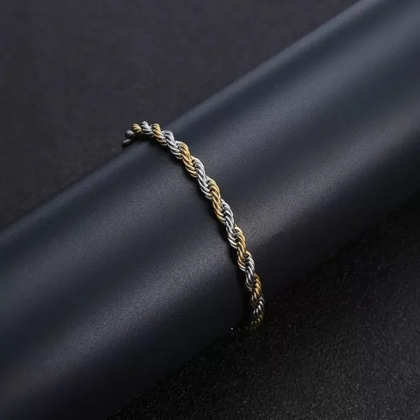 5mm Stainless Steel Twist Chain Bracelet - Image 5