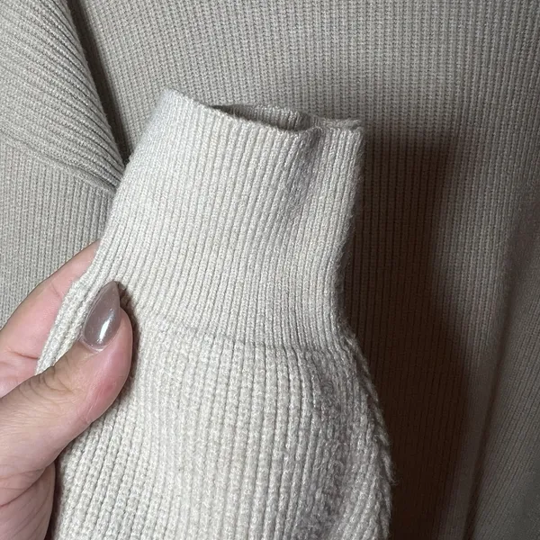 Free People Softly Structured Turtleneck‎ Sweater S Cream Oversized - Image 7