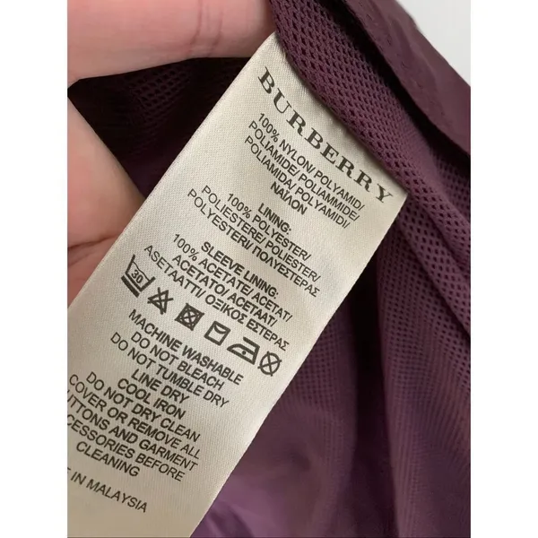 Burberry windbreaker rain utility jacket red wine color women's size 10 - Image 5