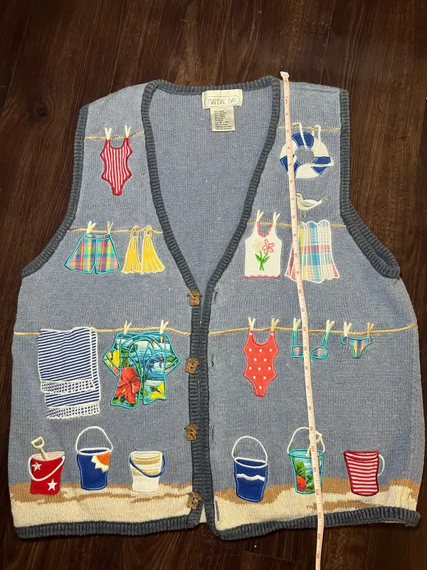 Vintage Mandal Bay Coastal Knit Vest Size XL - Image 4