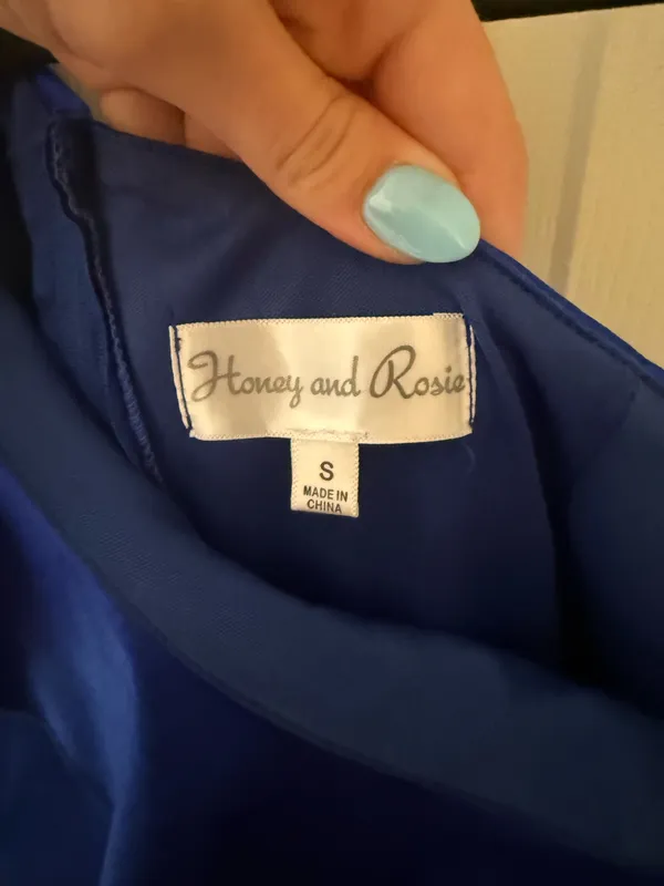 Honey and Rosie Royal Blue One-Shoulder Dress - Image 2