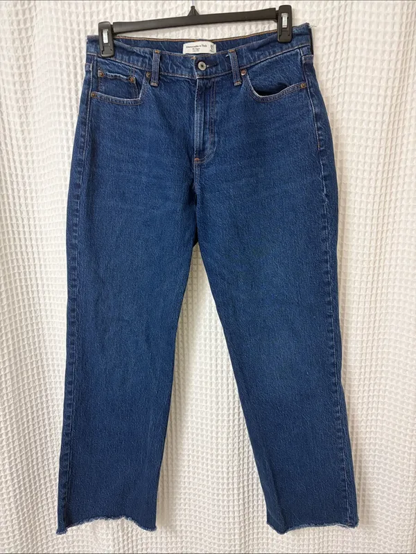 Abercrombie & Fitch Jeans The Baggy Low Rise Curve Love Raw Hem 29/8 - Image 2