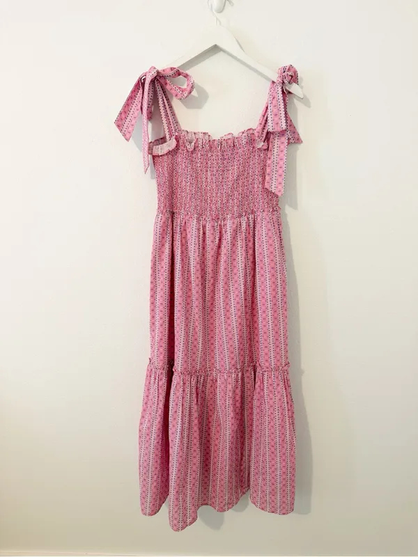 Tuckernuck x Cameron Eubanks Wimberly Love Letters Maxi Pink Smocked Medium M * - Image 2