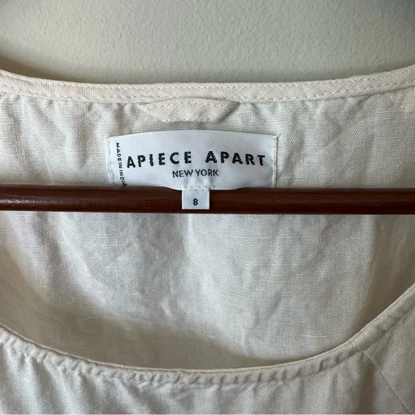 Apiece Apart Sabine Linen Cotton Mini Dress‎ Asymmetric Belted Size 8 - Image 6